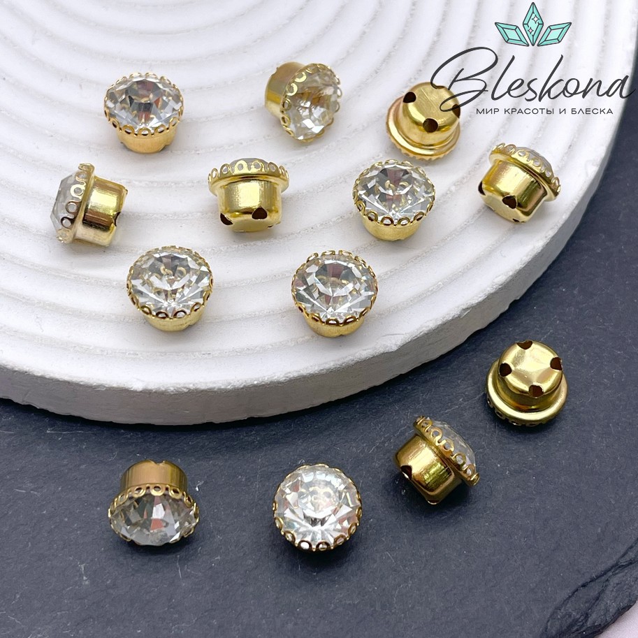 10,5мм,Бусина циркон, цвет золото
