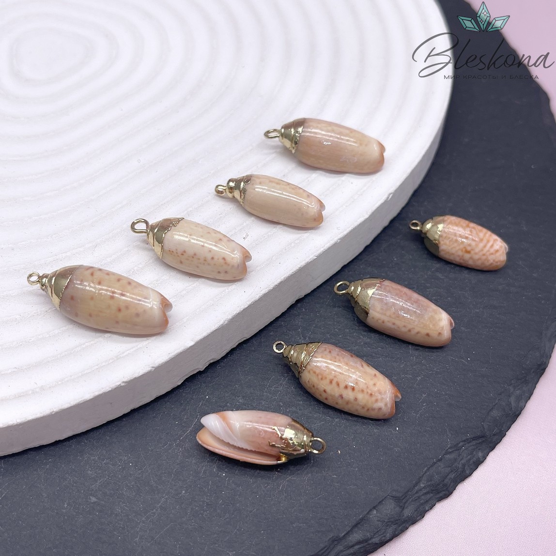 11*25 мм, Цвет золото, Подвеска ракушка