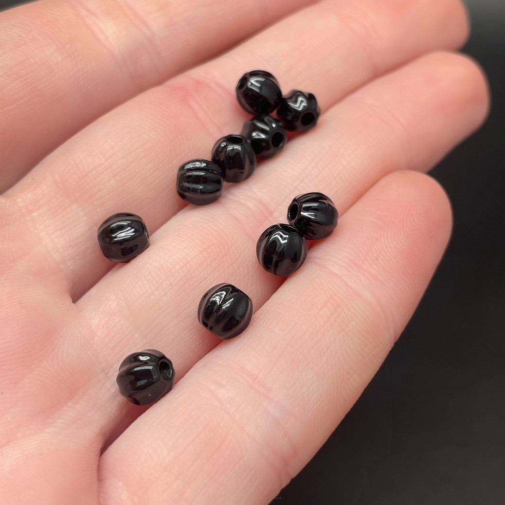 5,5 мм , Бусина шар черная эмаль уп.10шт