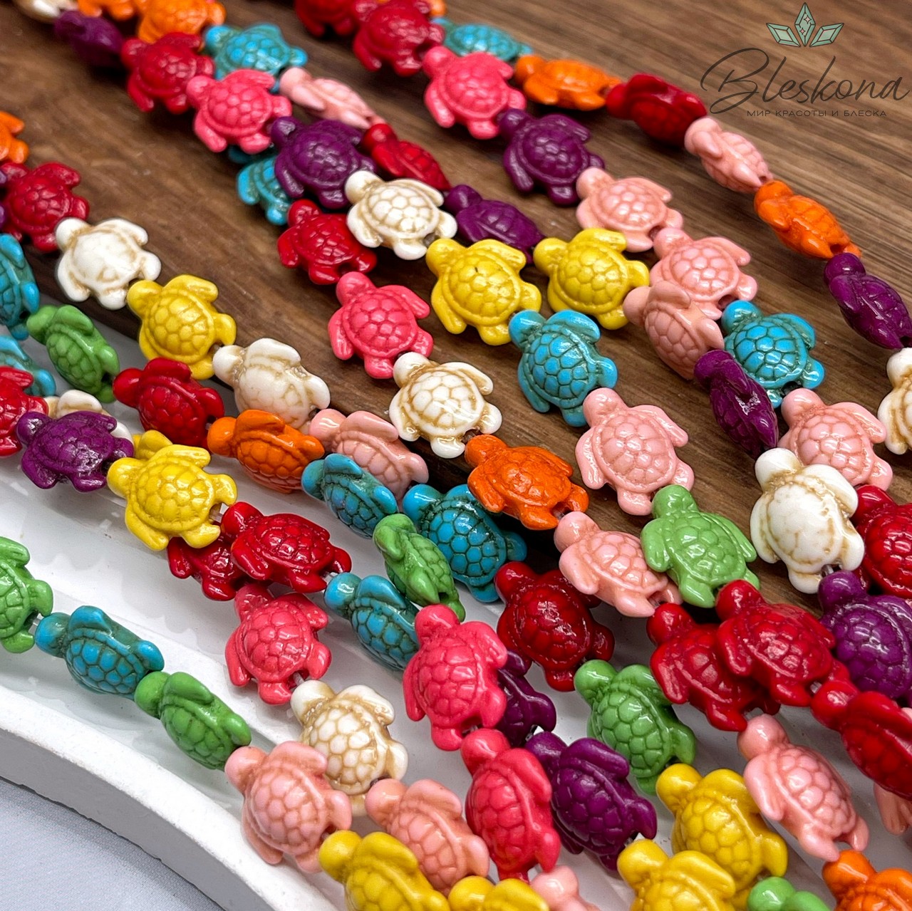 14*10 мм Магнезит (Говлит) имитация черепаха микс (тонированная)