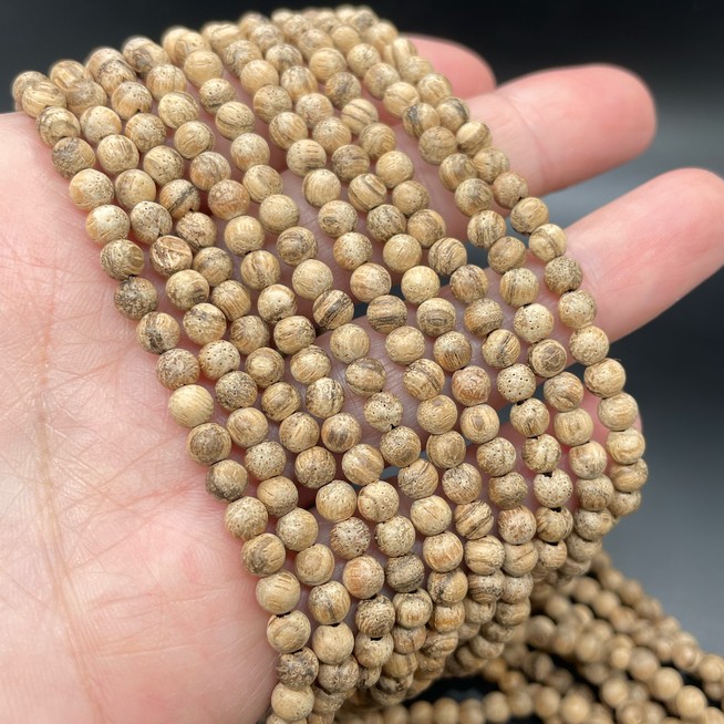 4 мм, Деревянные бусины песочные