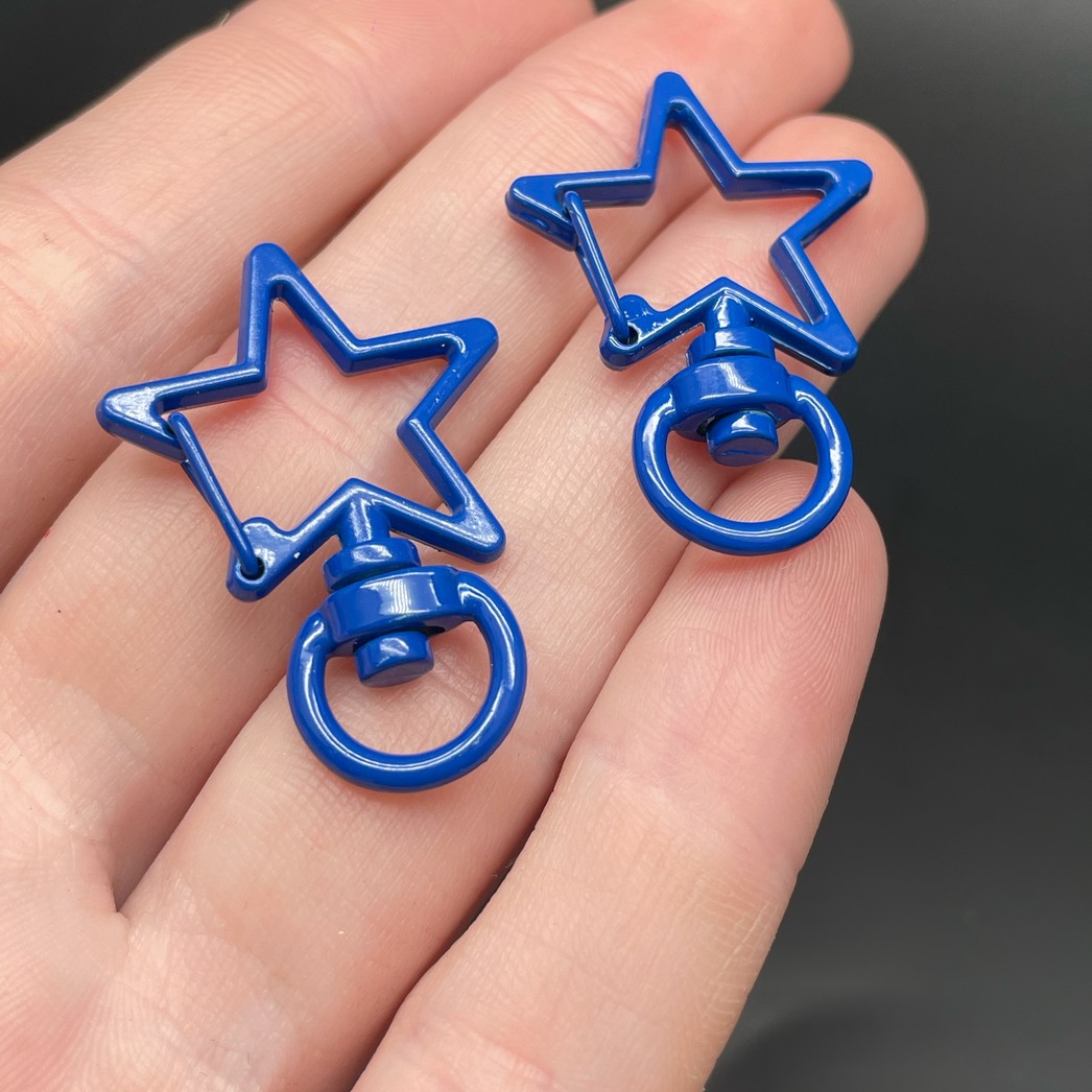 23*35мм , Замок крупный звезда темно-синяя эмаль 