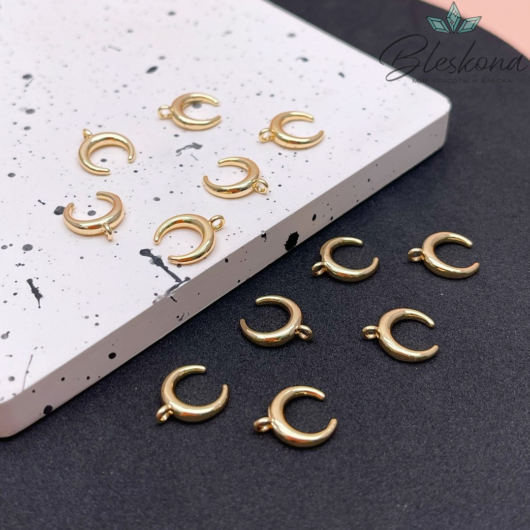 11,5*9,8 мм Цвет золото, Подвеска Лунница гладкая