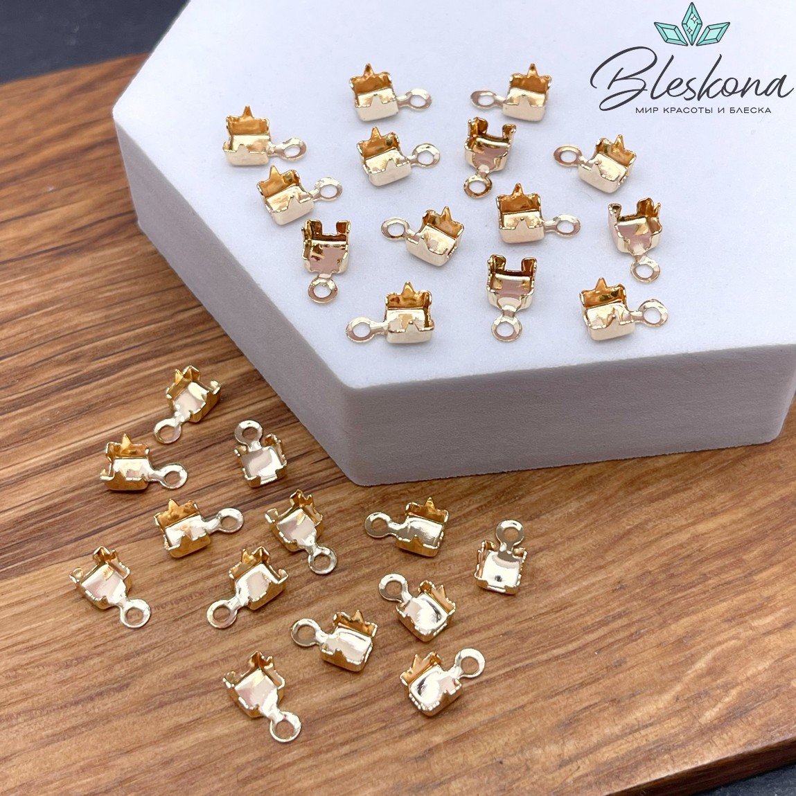 Концевик с цапами, цвет золото 8,5*4,5мм