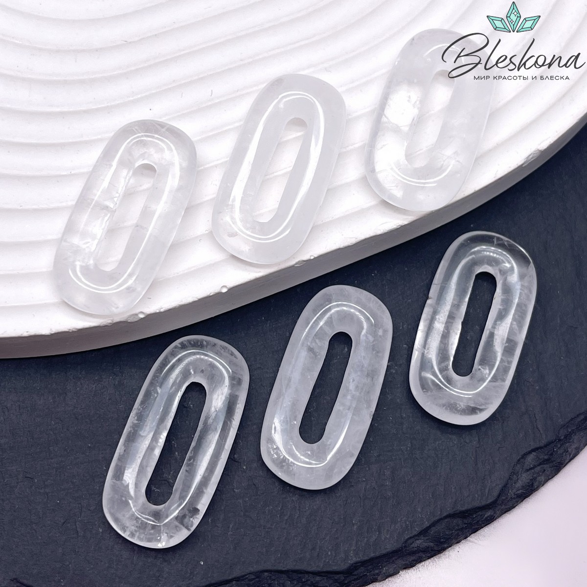 30*14 мм Подвеска овал Горный Хрусталь