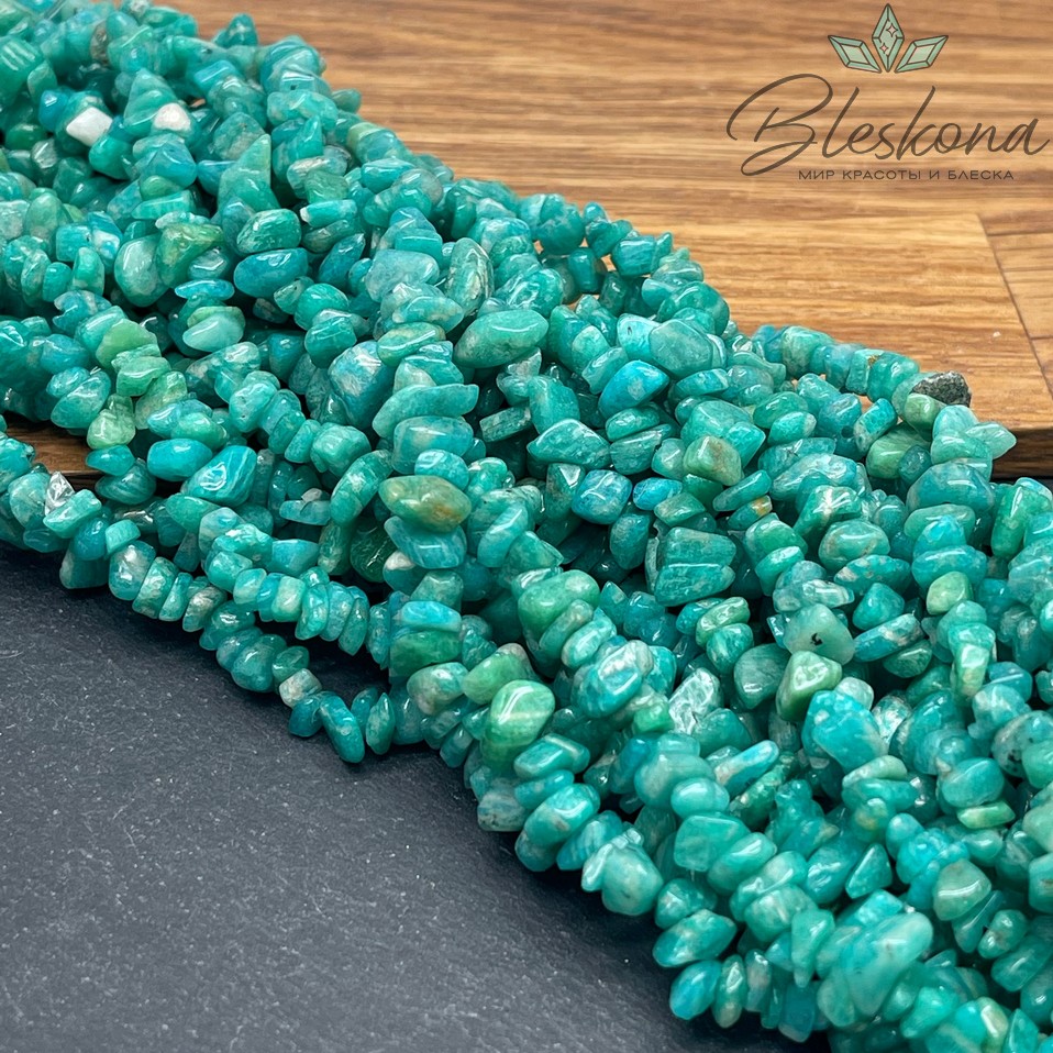 Крошка Амазонит №2 ширина бусин ~ 5-9 мм
