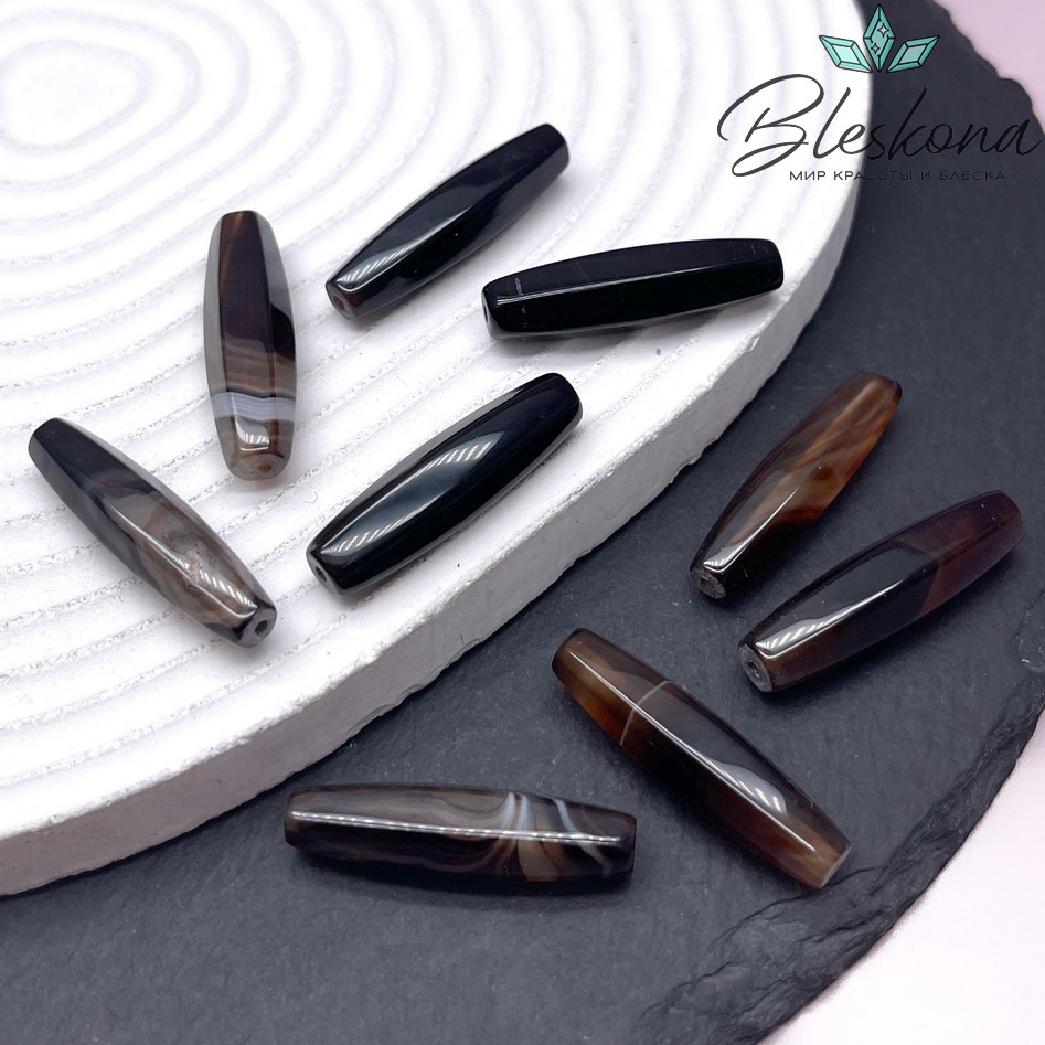 Дзи природная из агата огранка 30*7 мм (штучно)