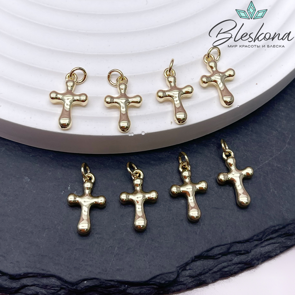 14*8,5 мм Цвет золото, Подвеска Крест гладкий 