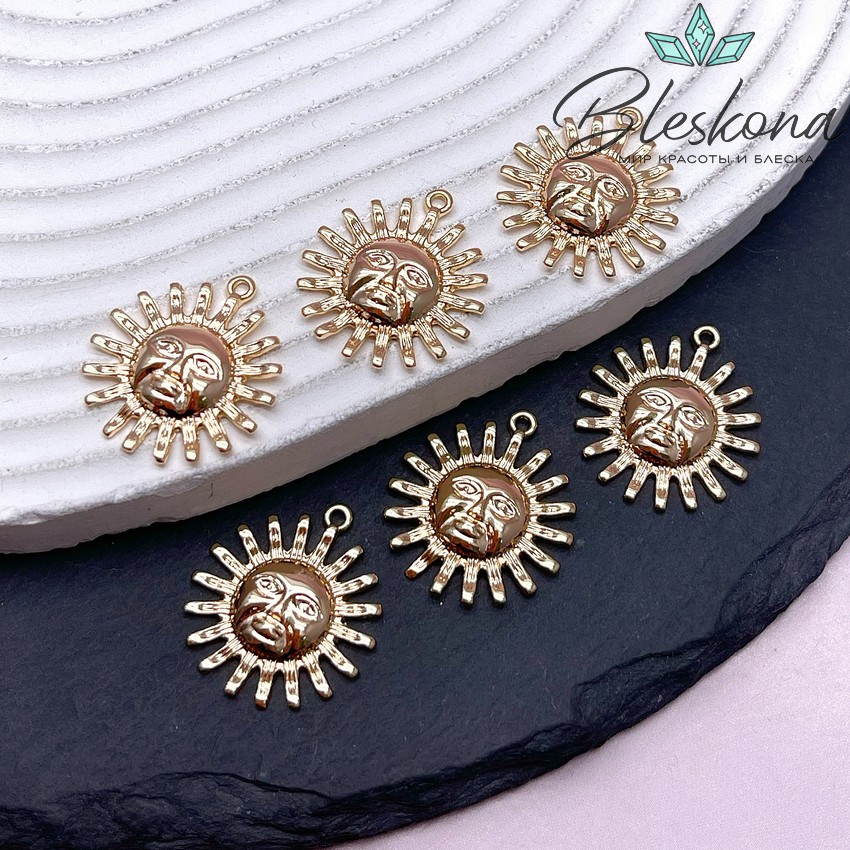 21,6*19,3 мм Цвет золото, Подвеска Солнце