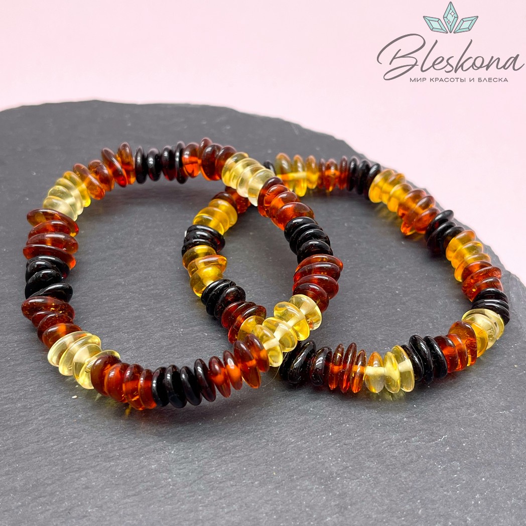 Янтарь крошка микс №1 8-10 мм сет 19 см