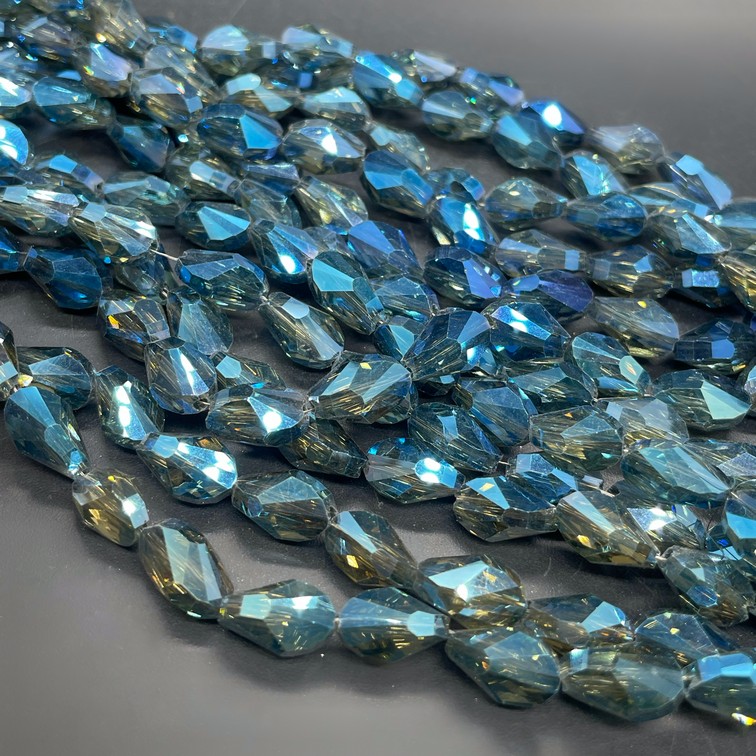 7*11,5 мм Стекло Lux, ракушка, цвет синий