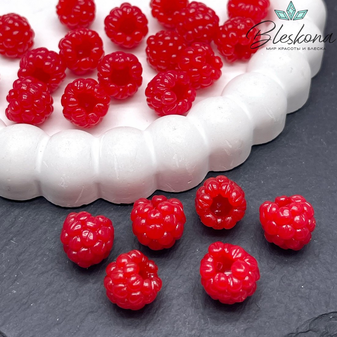 12*11 мм, Подвеска  Малина глянцевая