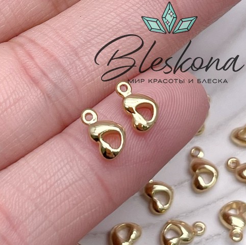 7,8*4,5 мм Цвет золото, Подвеска сердце 