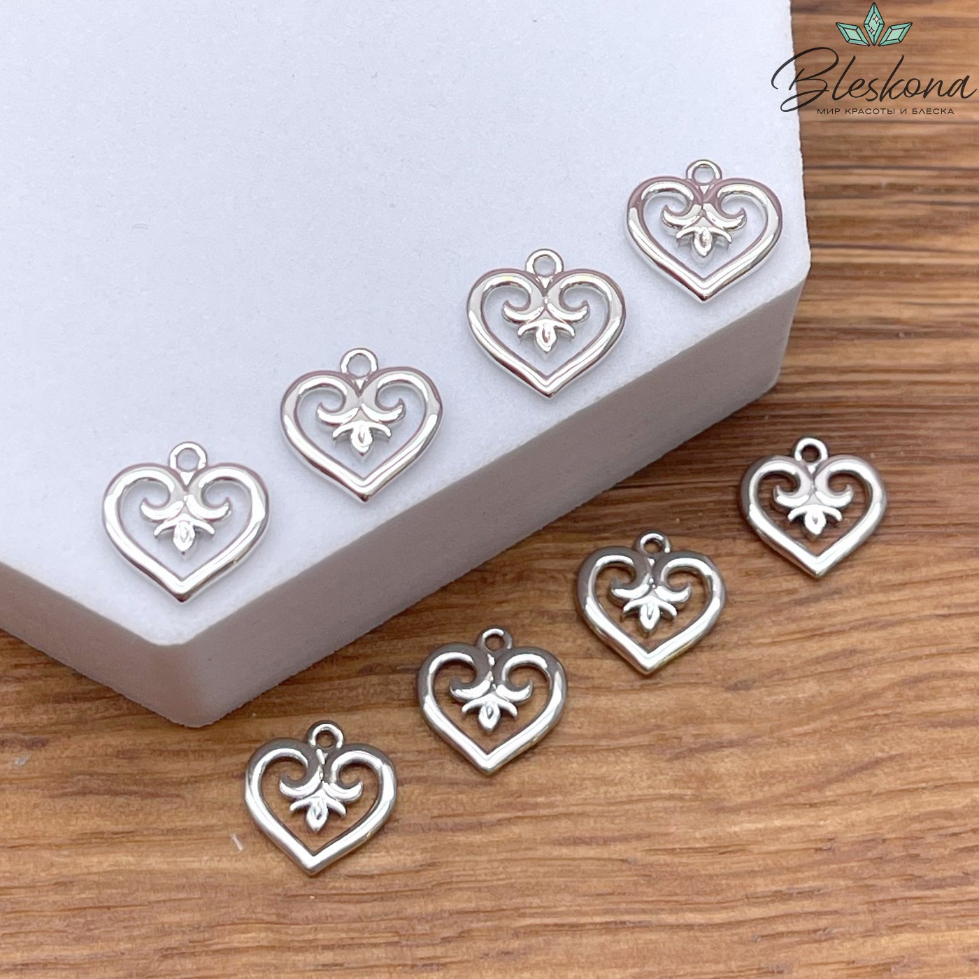 10*9,8 мм Цвет серебро, Подвеска Этно №8