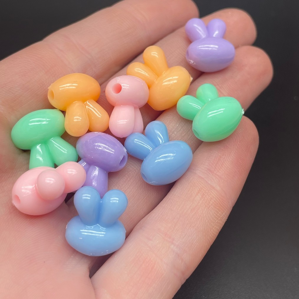 13*15 мм , Бусина Зайка микс уп.10 шт