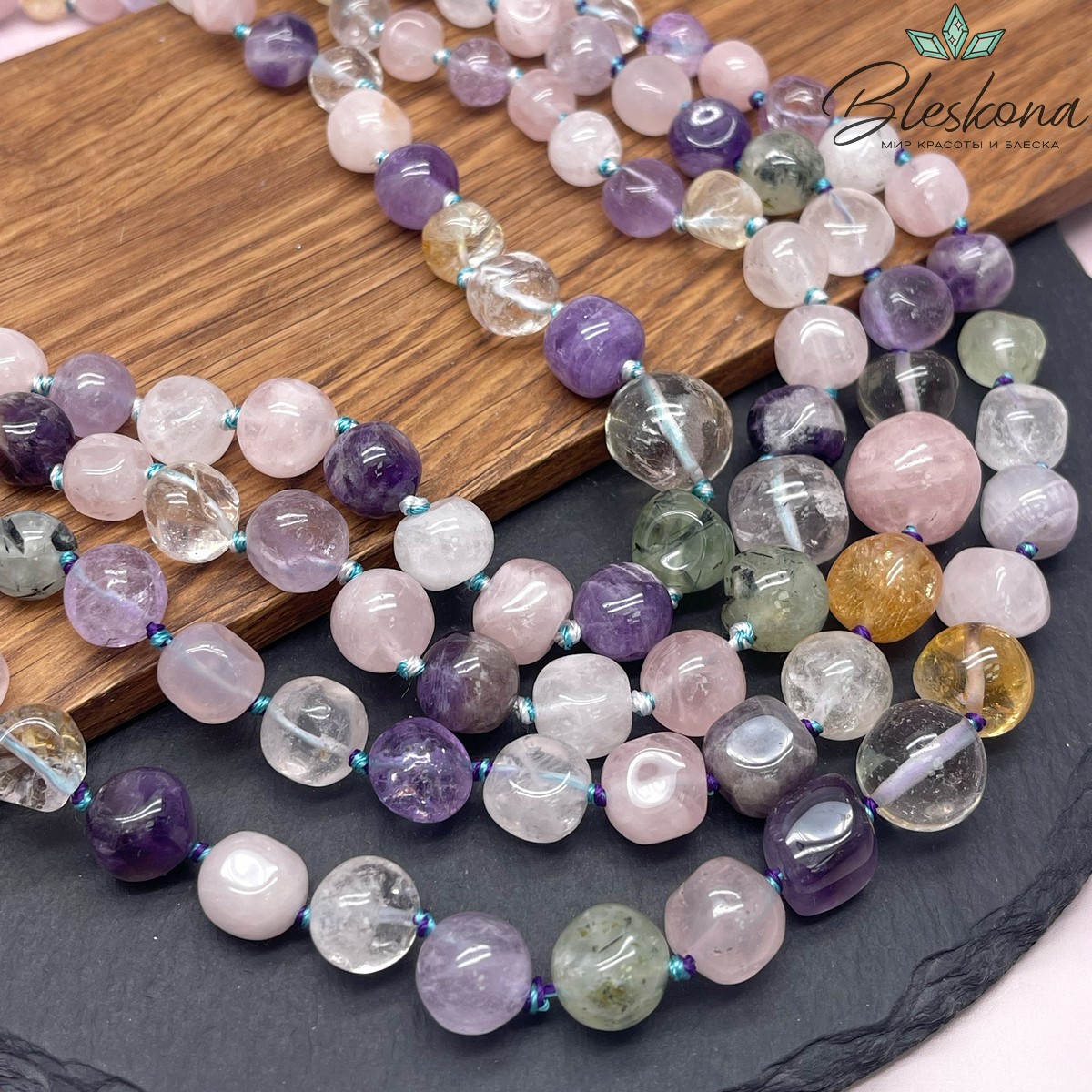 Микс из натуральных камней галтовка на увеличение 8-15 м