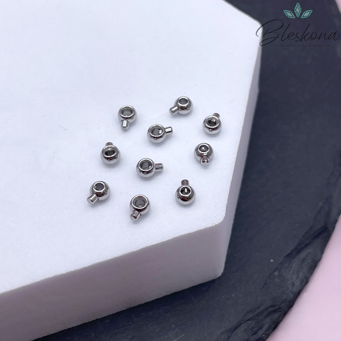 3,5 мм Цвет серебро, Кримпы One Touch уп. 10 шт. 