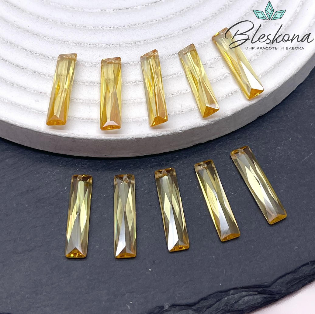 20*4,8 мм, Подвеска Фианит прямоугольник темно-желтый (кубический цирконий) 