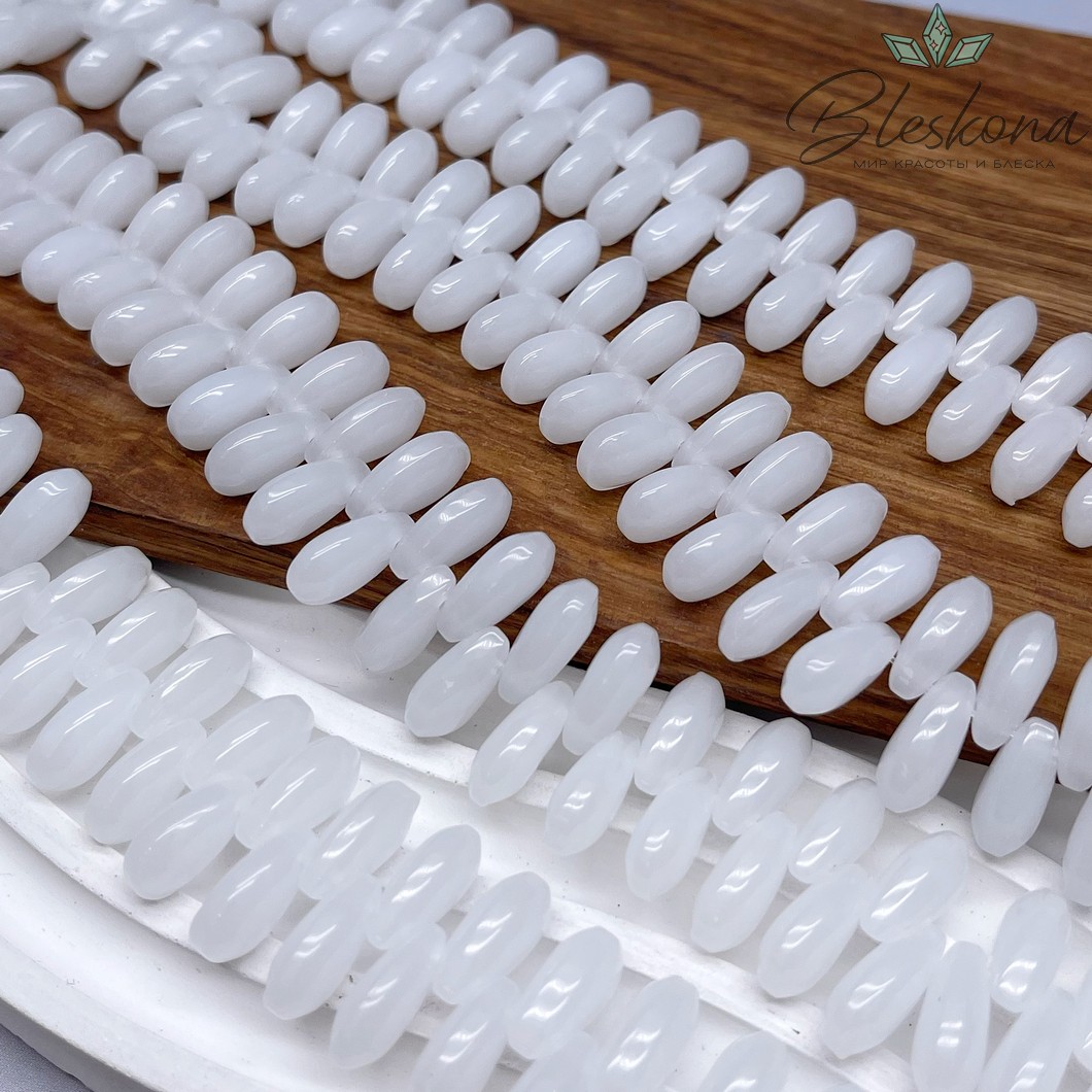 7,5*13,5 мм Стекло Lux, капля, цвет белый