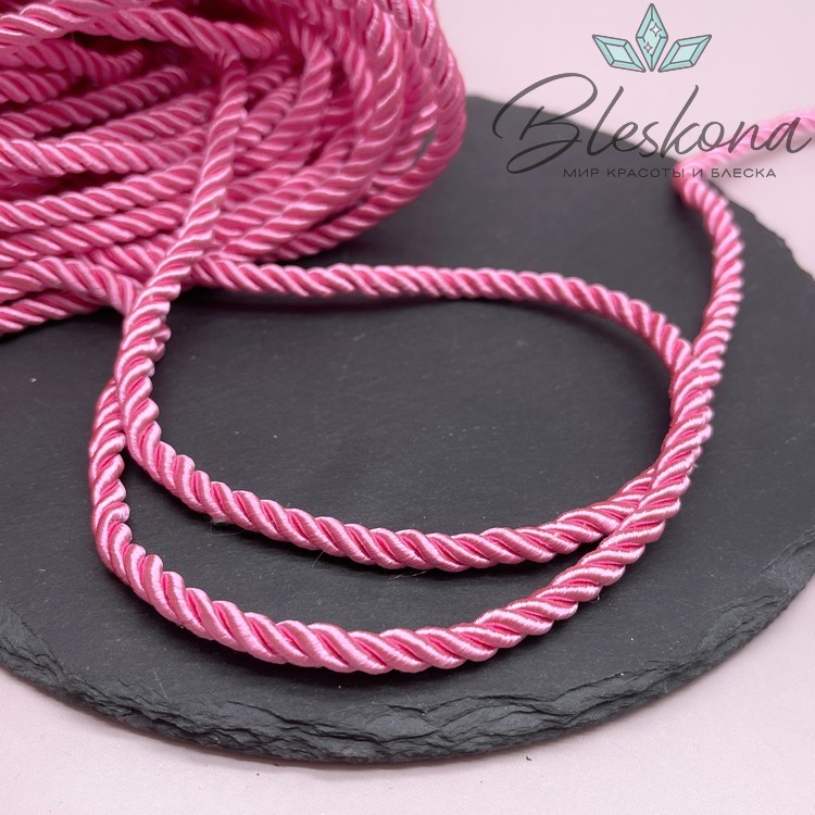 Шнур крученый фуксия 6 мм