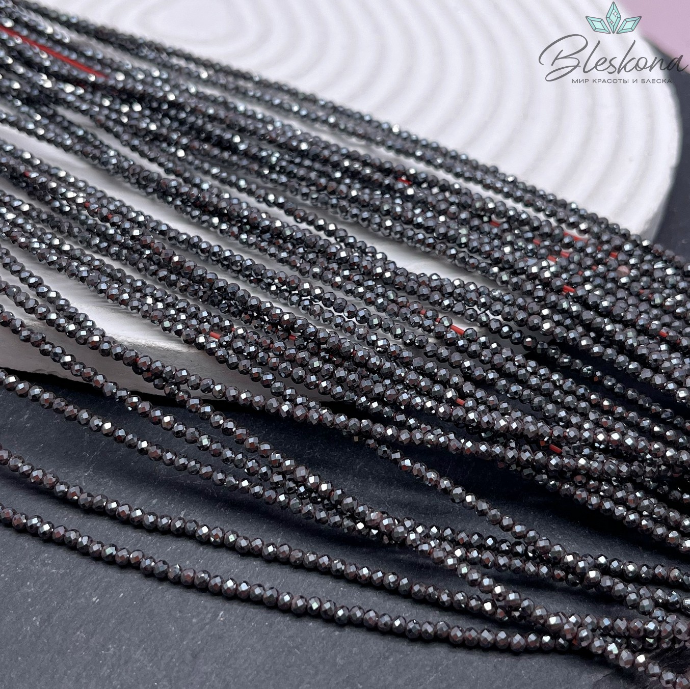 2мм Гематин имитация, алмазная огранка