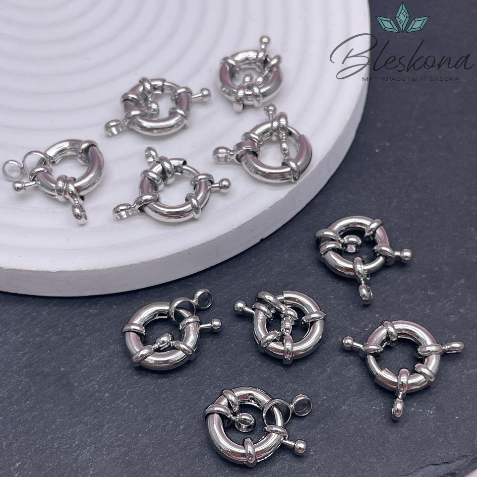 15*4 мм Цвет серебро, Замок Штурвал