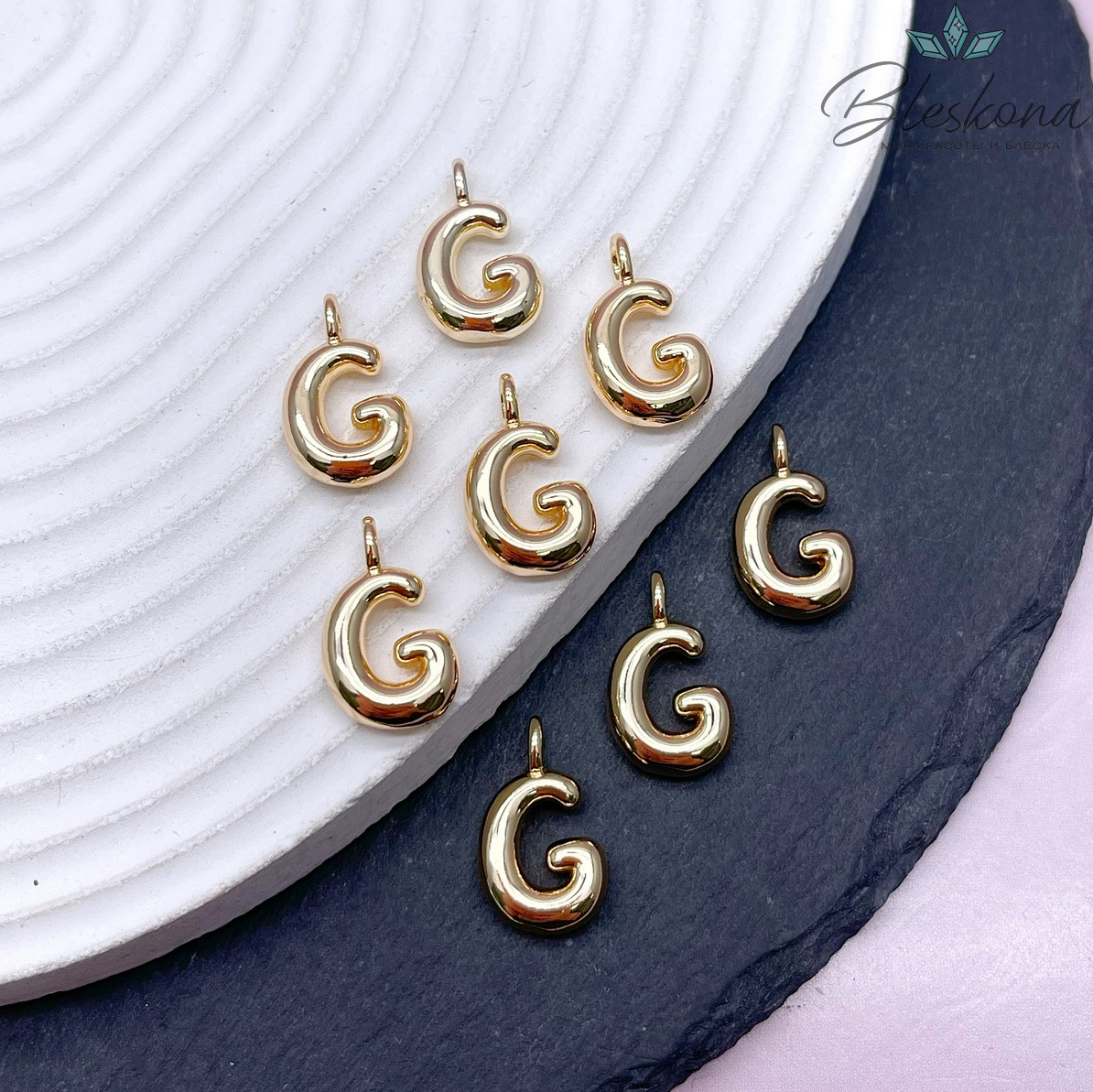 18 мм, Цвет золото, Буква объемная G