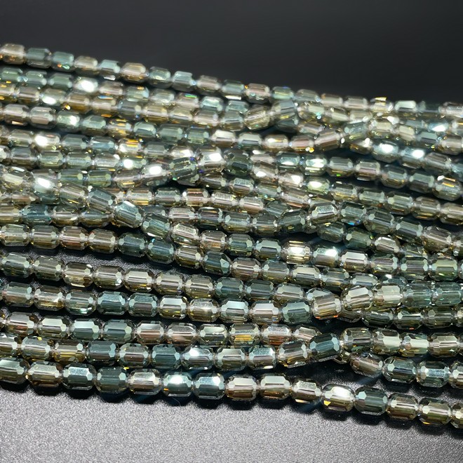 4*5 мм Стекло Lux, цилиндр мини, цвет темно- зеленый