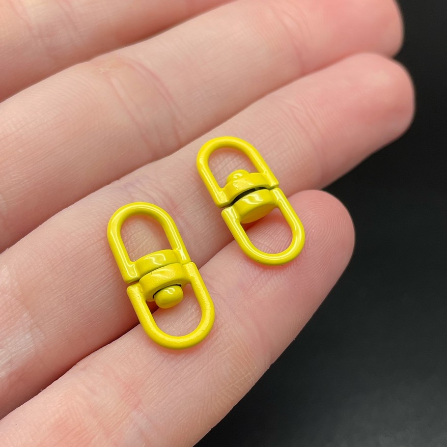 19*8 мм , Вращающаяся застежка-коннектор темно-желтая эмаль