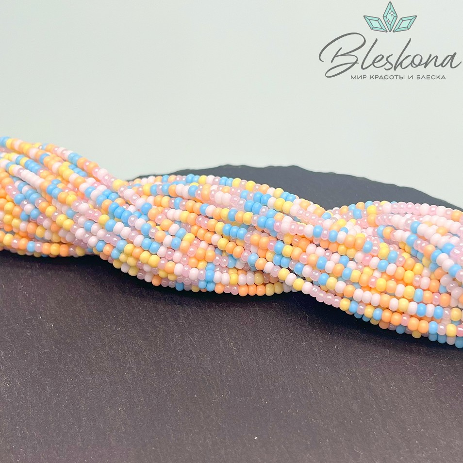 3*2 мм Бусины стекло рондель микс №12