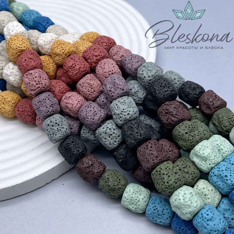 Лава Вулканическая бочата фриформ микс 12*11 мм