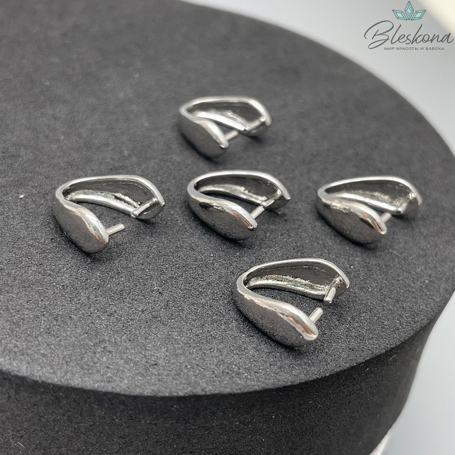 11,5*5,3 мм Цвет серебро, Бейл Зажимной гладкий