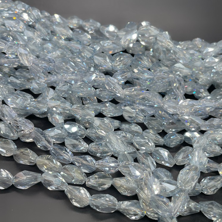 7*11,5 мм Стекло Lux, ракушка, цвет серо- голубой