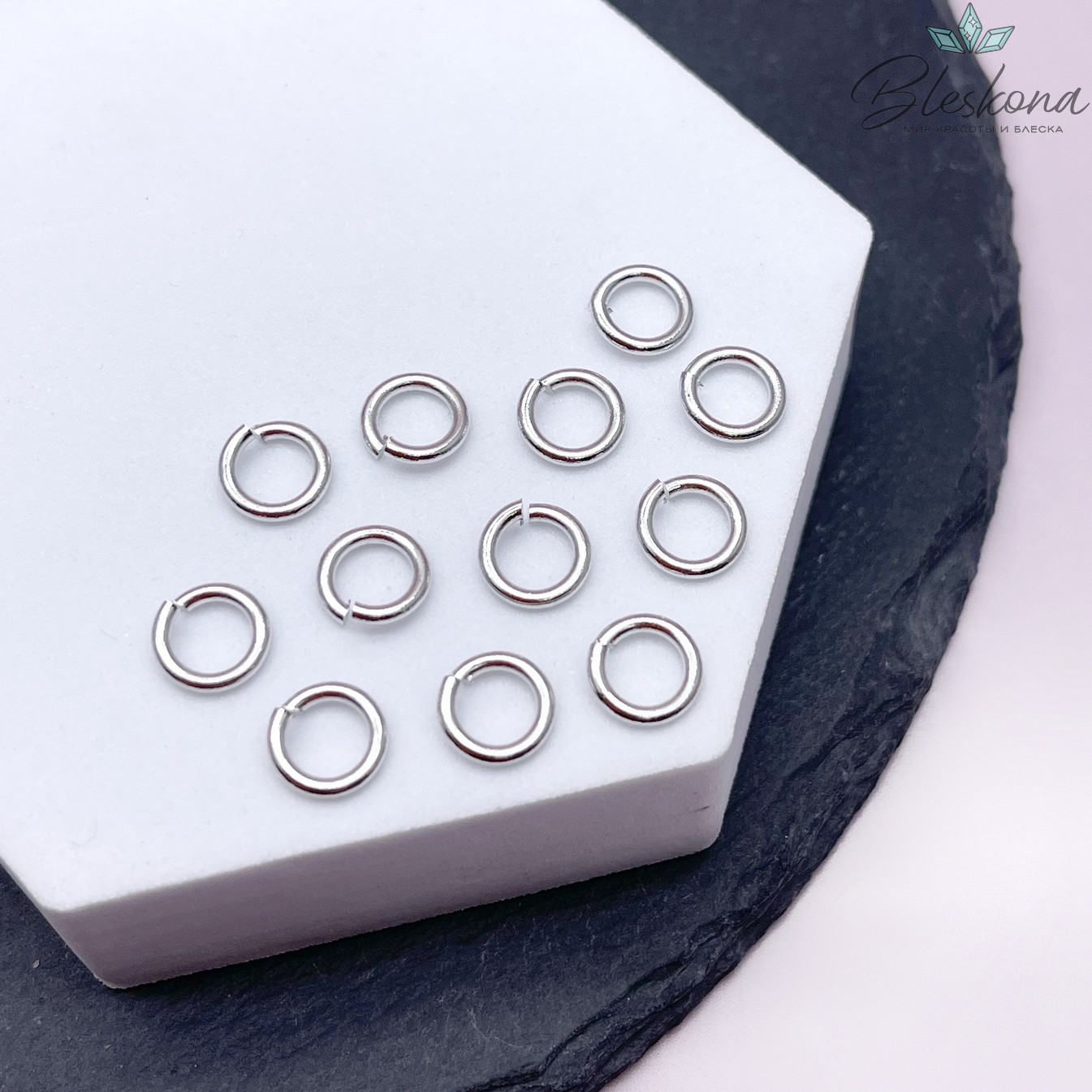 8*1,4 мм Цвет серебро, Колечки уп. 1 гр. 