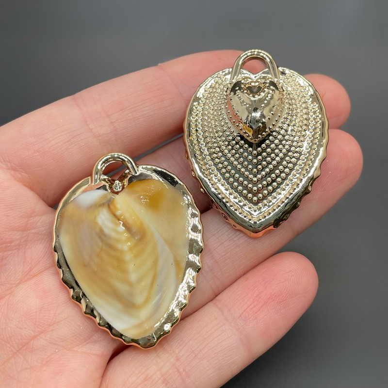 29*38мм, Подвеска Ракушка сердце