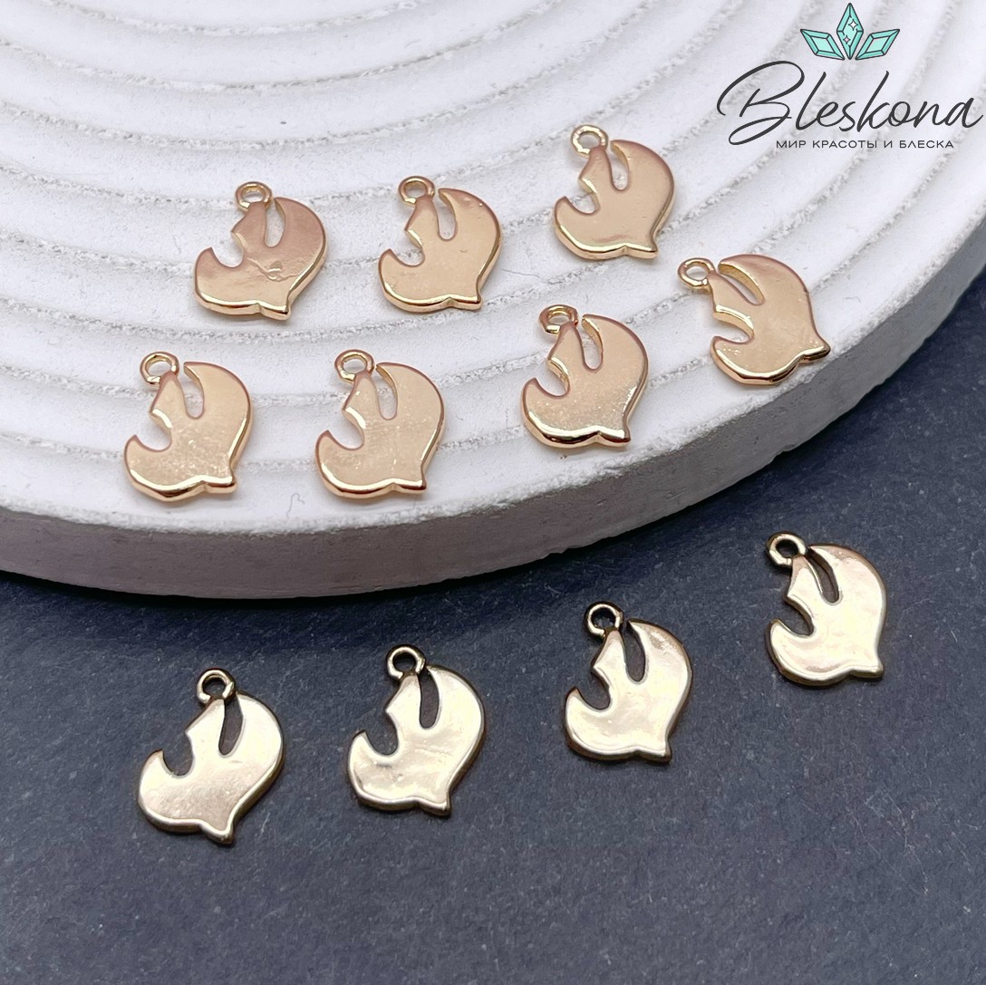 12*9,5 мм Цвет золото, Подвеска Ласточка гладкая