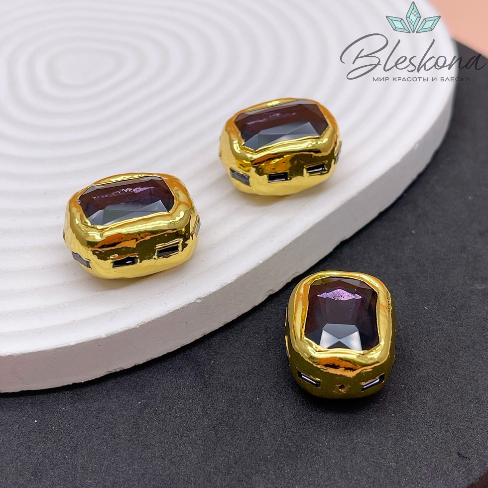 24*18 мм, Бусина Ювелирное стекло сиреневое