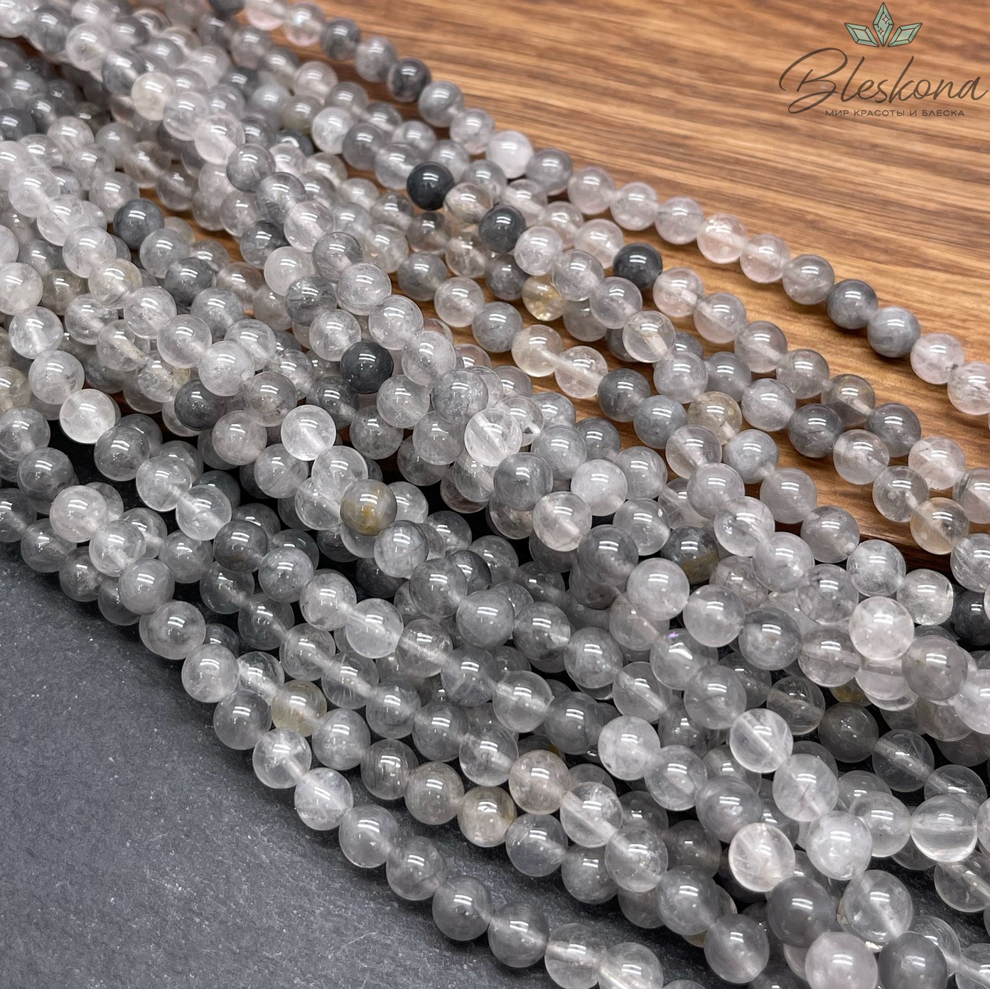 Кварц серый (тонированный) 6 мм