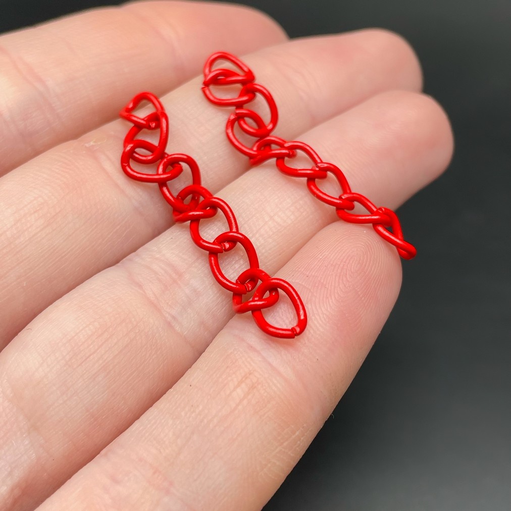 4,5 мм , Цепочка - удлинитель красная эмаль