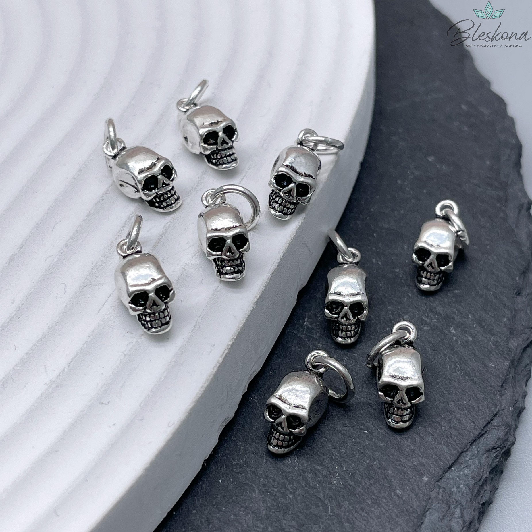 13*5,5 мм Подвеска мельхиор Череп