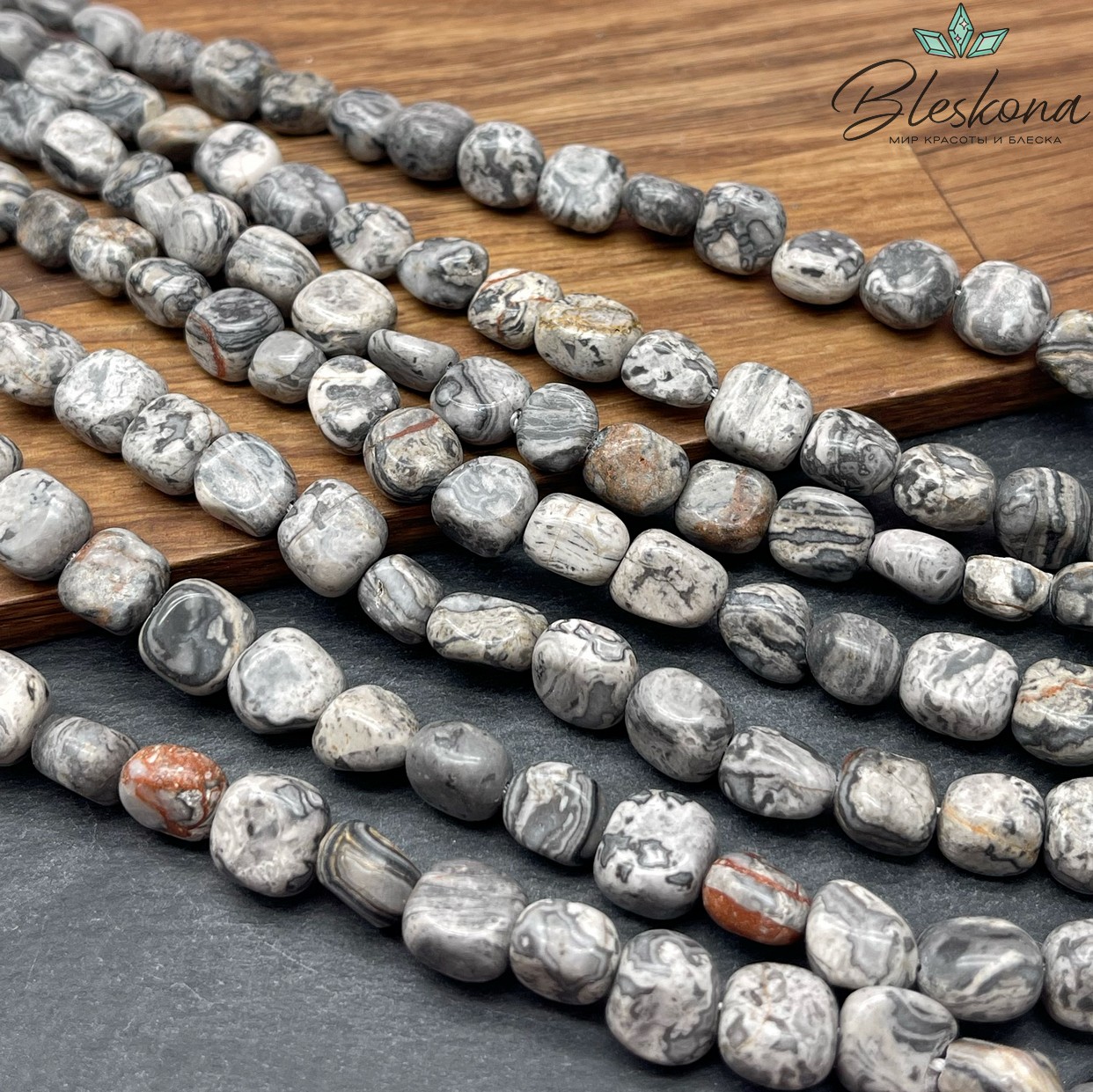 Яшма картографическая галтовка 9-10 мм