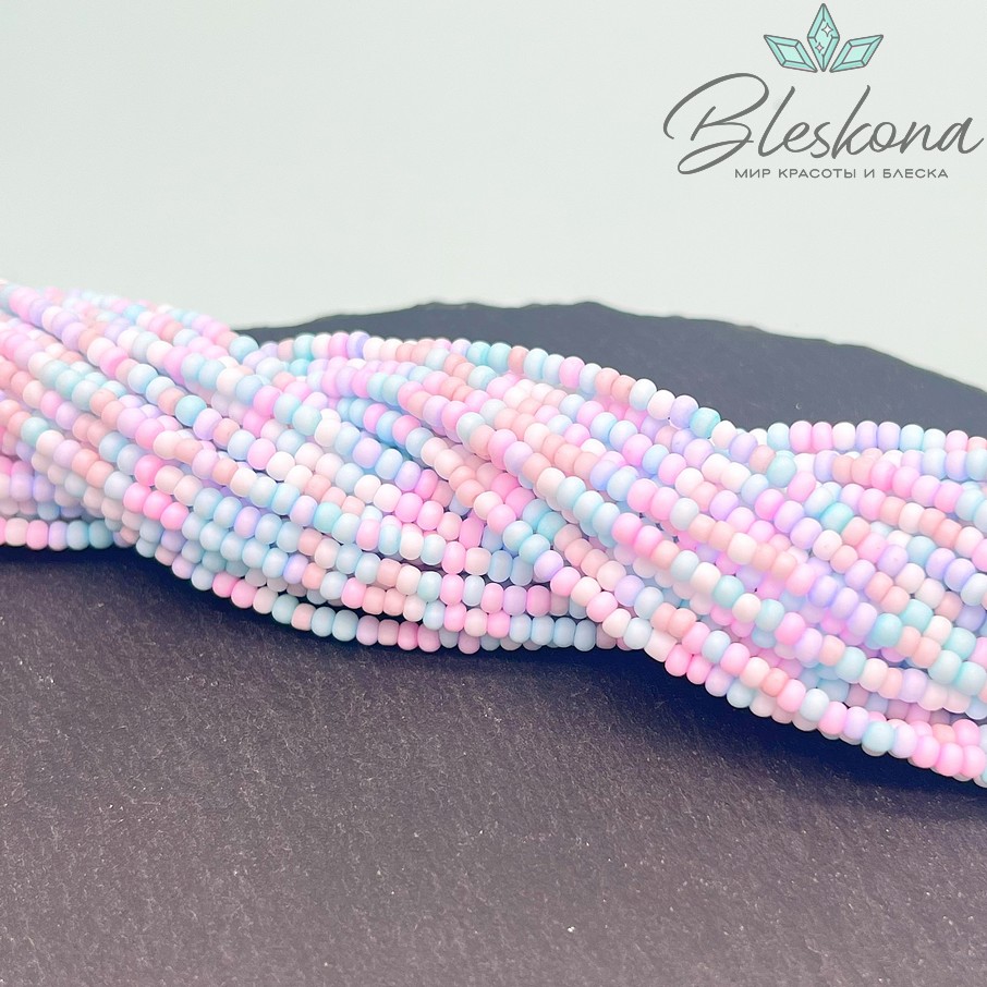 3*2 мм Бусины стекло рондель микс №2