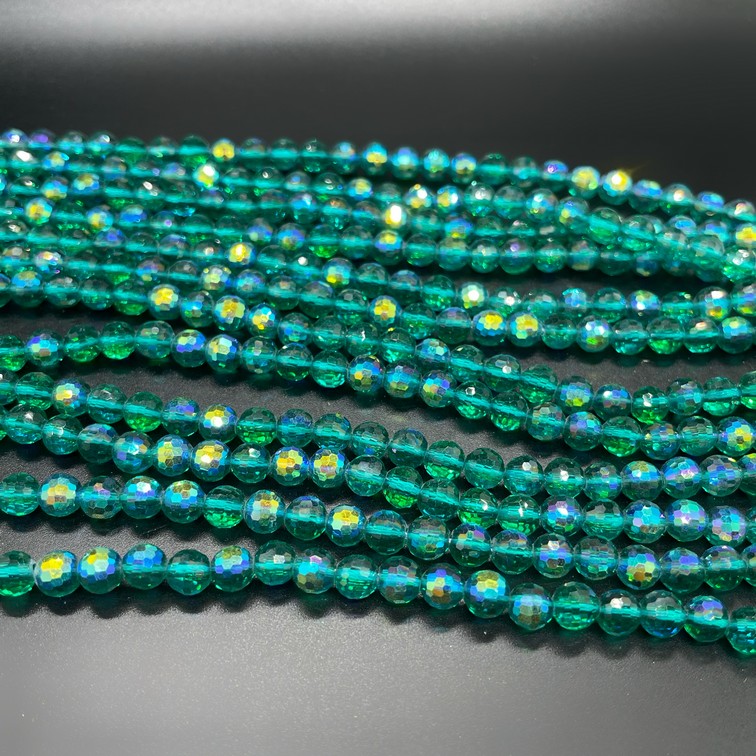 6 мм Стекло Lux, шар, цвет зеленый с переливом