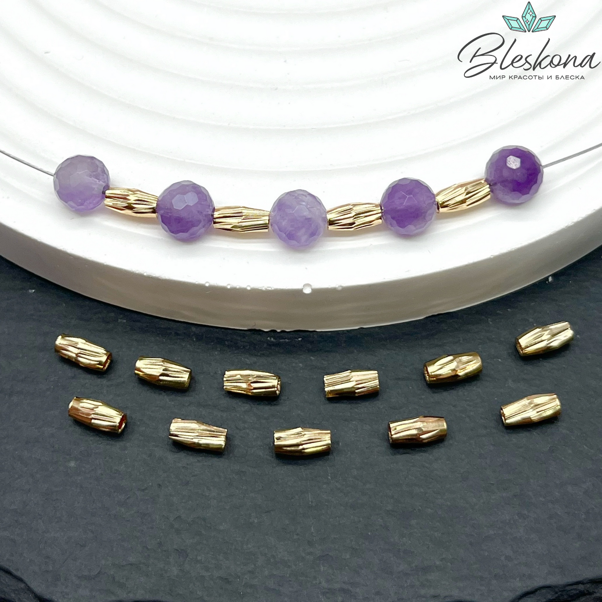 6*3 мм Цвет серебро, Бусина резная