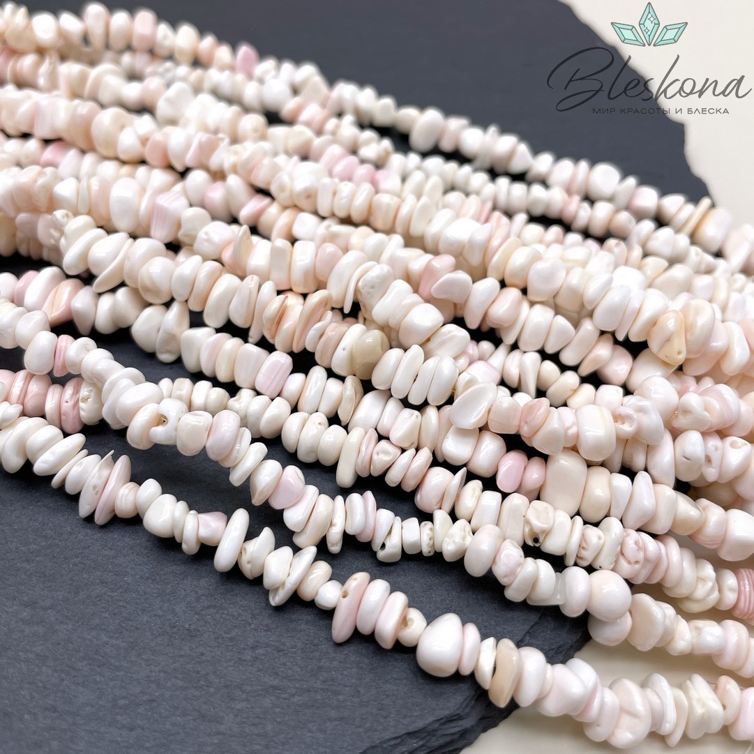 Перламутр нежно-розовый крошка 5-7 мм