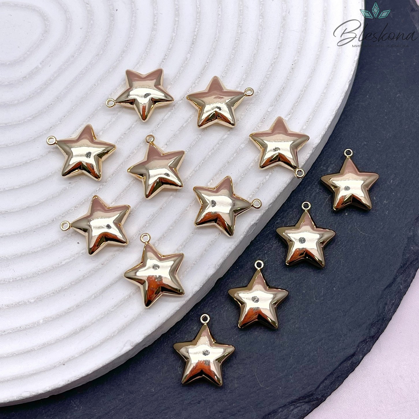 16*14мм Цвет золото, Подвеска звезда объемная