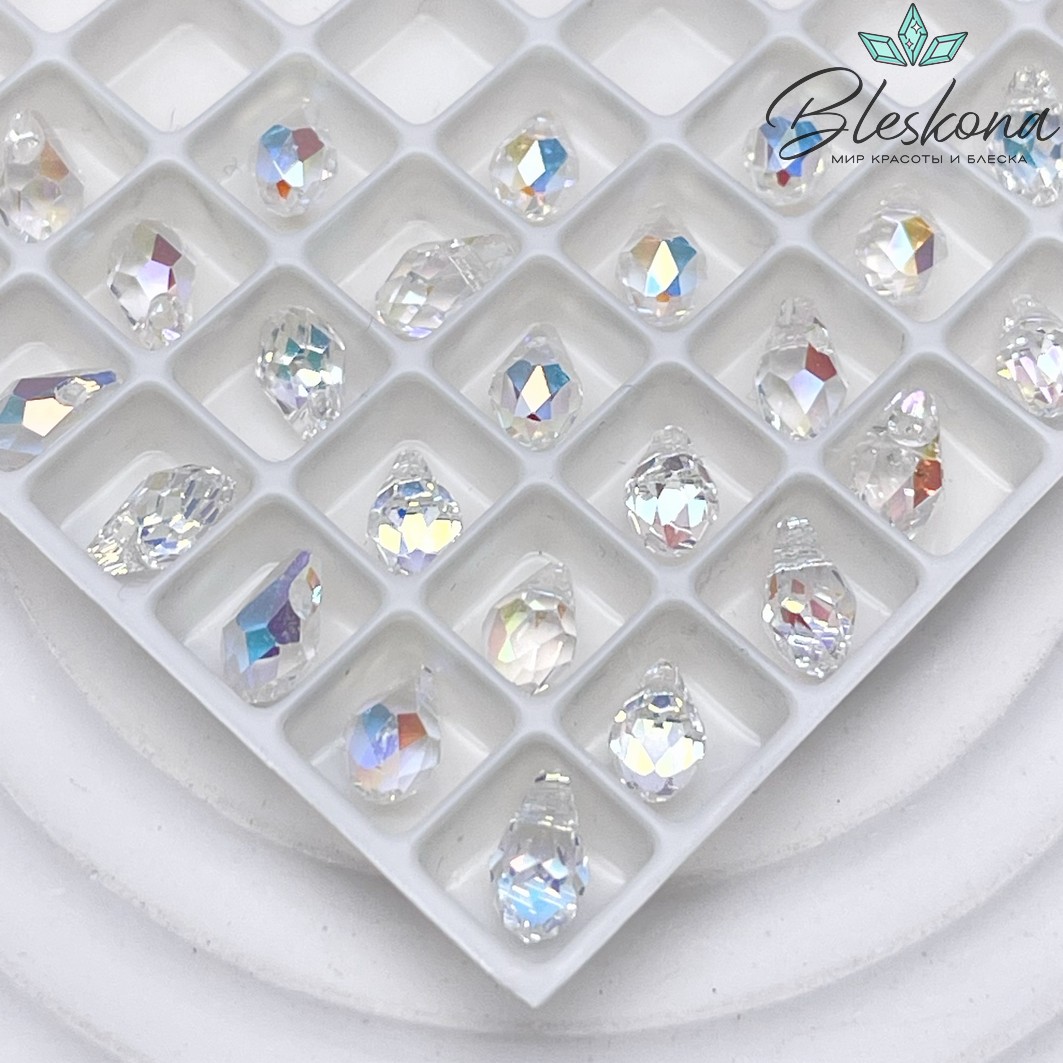 6007 Small Briolette 7*4 мм Crystal Aurore Boreale (AB)
