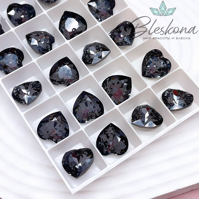 6432 Heart Cup Pendant 14,5 mm Crystal Silver Night (SINI)