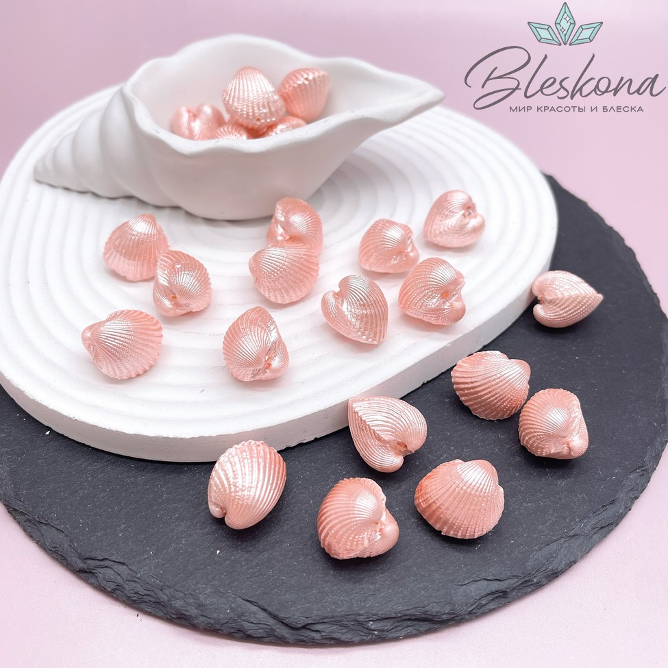 Бусина ракушка розовая 17 мм