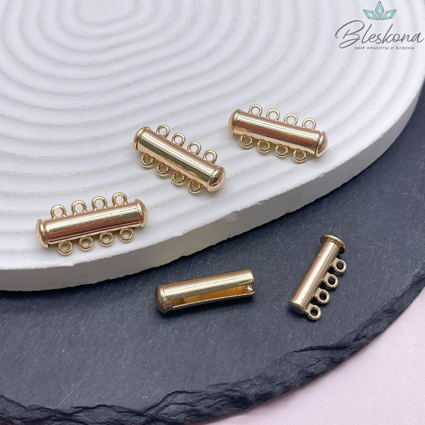 24,5*11 мм Замок Магнитный на 4 ряда ,цвет золото 